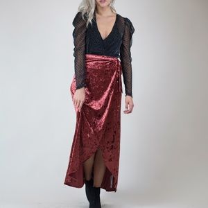 Band Of Gypsies Velvet Wrap Maxi Skirt